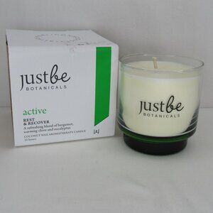 Just Be Botanicals ACTIVE Rest & Recover Coconut Wax Candle New 32hrs